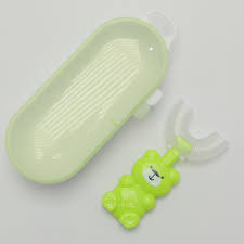 Baby U-Shaped Toothbrush with Soft Bristles and Cute Bear Design