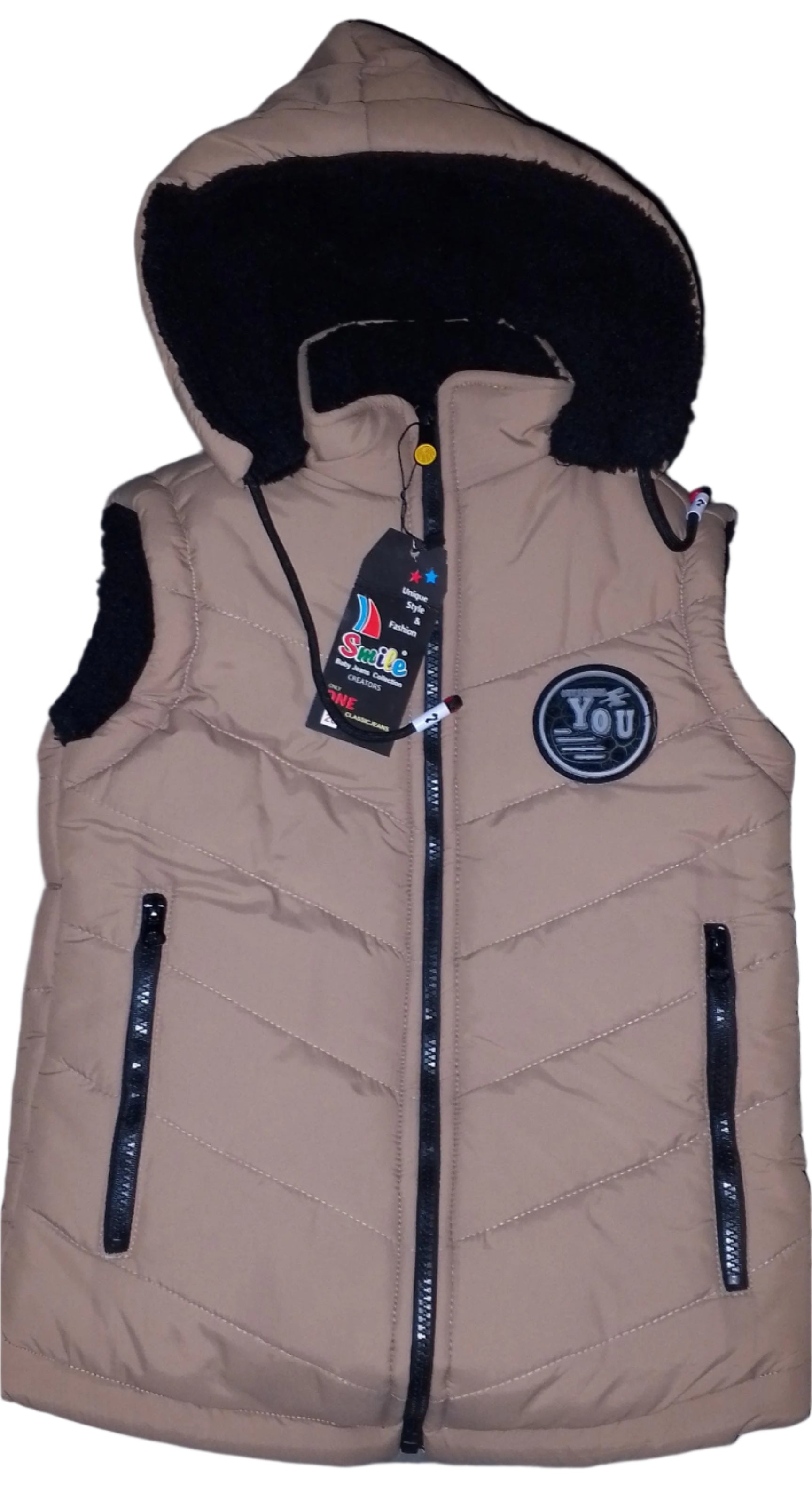 Beige-Skin Sleeveless Jacket