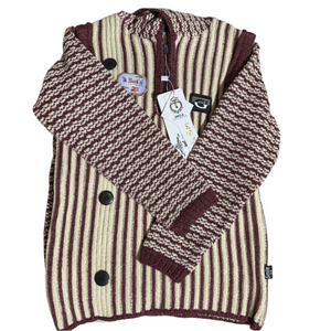 Acrylic Wool and Velvet Cadigan 3pc Set