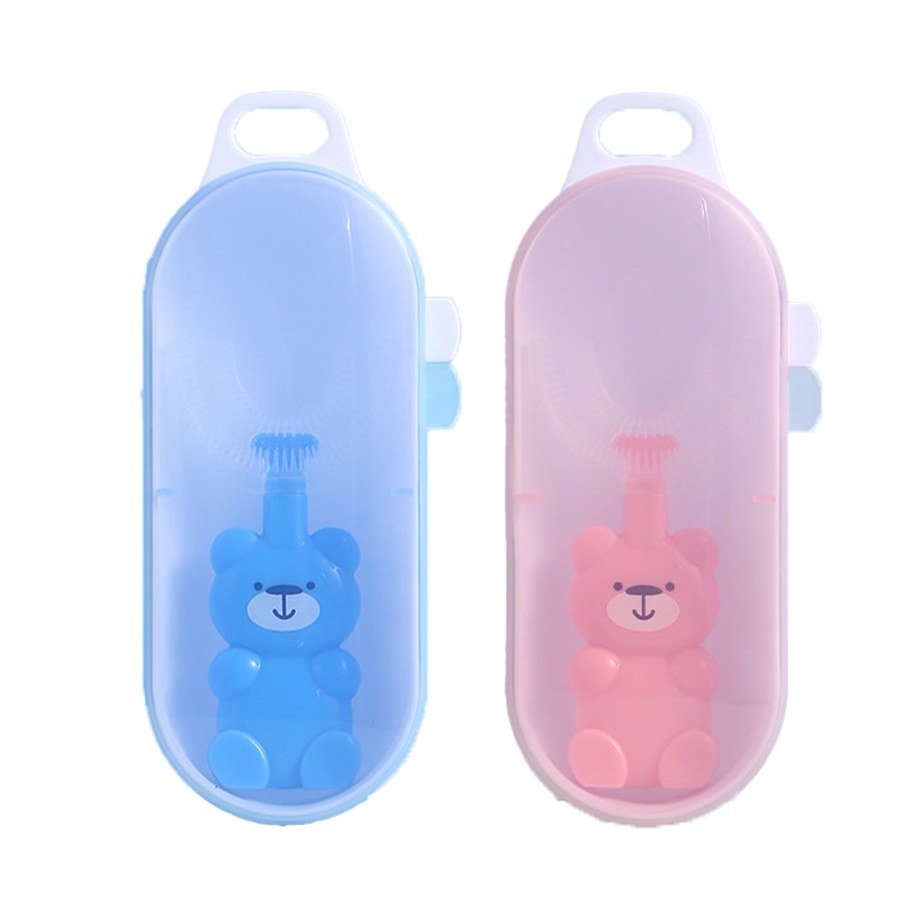 Baby U-Shaped Toothbrush with Soft Bristles and Cute Bear Design